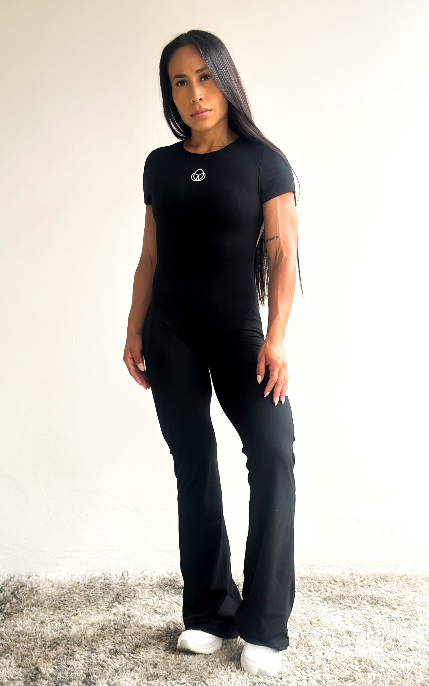 Enterizos flare de manga negro🖤